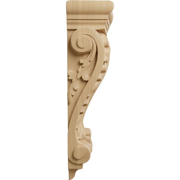 Ekena Millwork 4 1/2"W x 2 3/4"D x 10"H Small Farmingdale Acanthus Pilaster Corbel, Cherry - COR04X02X10FRCH