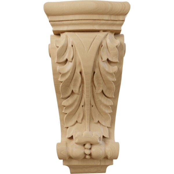 Ekena Millwork 4 1/2"W x 2 3/4"D x 10"H Small Farmingdale Acanthus Pilaster Corbel, Cherry - COR04X02X10FRCH
