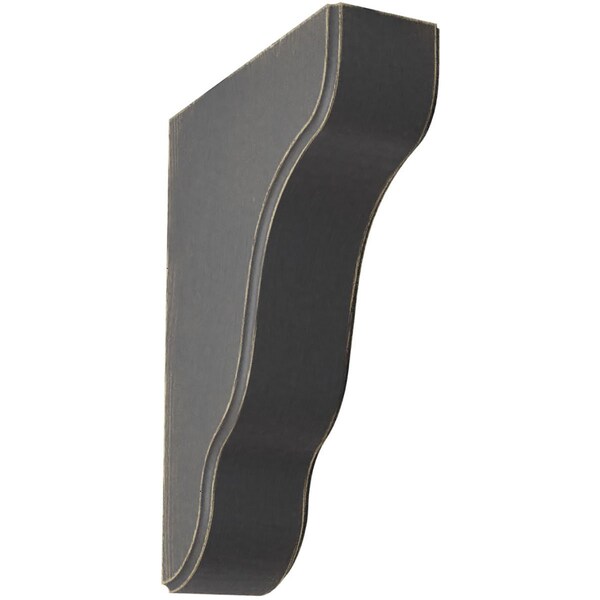 Ekena Millwork 1 3/4"W x 5 1/4"D x 7 1/2"H Plymouth Wood Vintage Decor Bracket, Black - BKTWD02X05X08PLBL