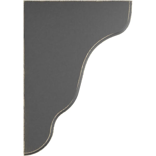 Ekena Millwork 1 3/4"W x 5 1/4"D x 7 1/2"H Plymouth Wood Vintage Decor Bracket, Black - BKTWD02X05X08PLBL