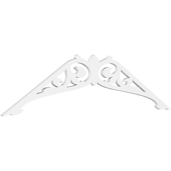 Ekena Millwork Pitch Carrillo Architectural Grade PVC Gable Pediment, 72"W x 21"H x 1"P (7/12) - GPP072X021X100CRL