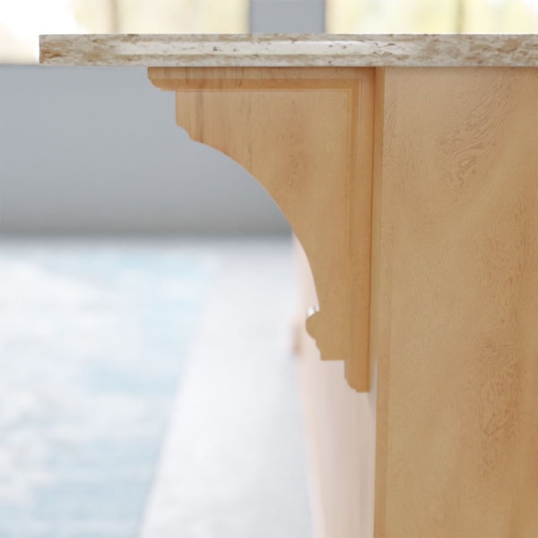 Ekena Millwork 2 1/2"W x 8"D x 12"H Extra Large Thompson Wood Bracket, Red Oak - BKTW02X08X12TMRO