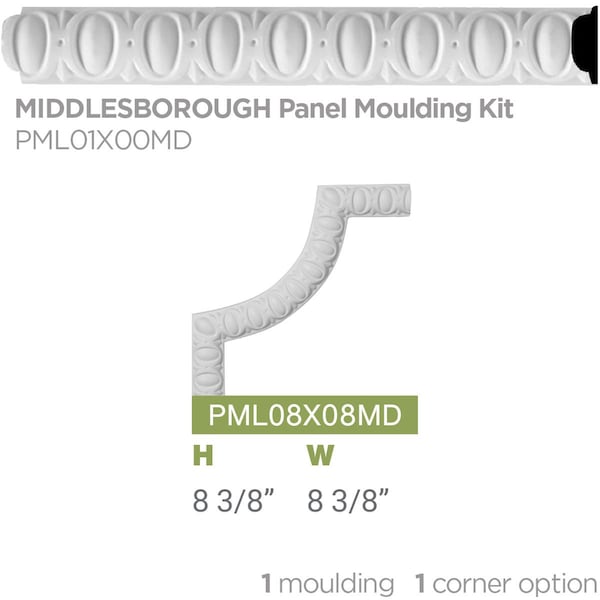 Ekena Millwork SAMPLE - 1 1/4"H x 3/8"P x 12"L Middlesborough Egg & Dart Panel Moulding - SAMPLE-PML01X00MD
