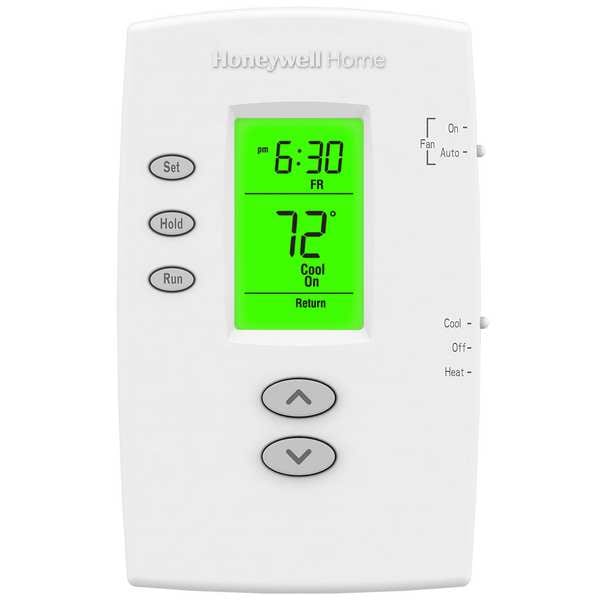 Honeywell Home Vertical Programmable Thermostats, 5-2 Programs, 1 H, 1 C, Hardwired/Battery, 20/30VAC - TH2110DV1008/U
