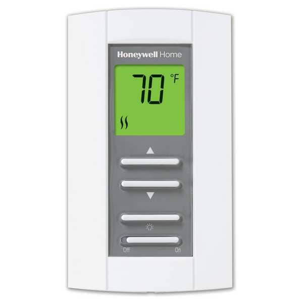 Honeywell Home Line Voltage Thermostat, Open on Rise, Vertical, 40 Degrees to 86 Degrees F, DPST, 208/240 V AC - TL7235A1003