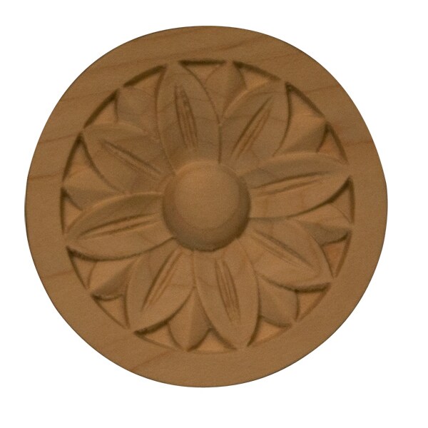 Osborne Wood Products 2 3/4 x 2 3/4 x 1/4 Petite Round Rosettes in Rubberwood (pa - 891838RW