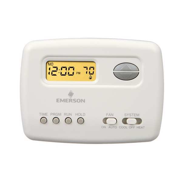 White-Rodgers Thermostat, 5-2 Programs, 1 H, 1 C, Battery, 24VAC - 01F78 151S1