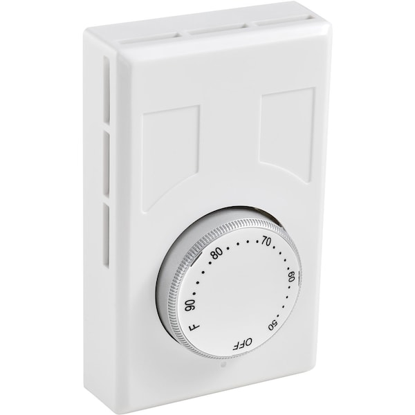 Global Industrial Heat Only Thermostat, Line Voltage, Double Pole, With Off Position - 246110