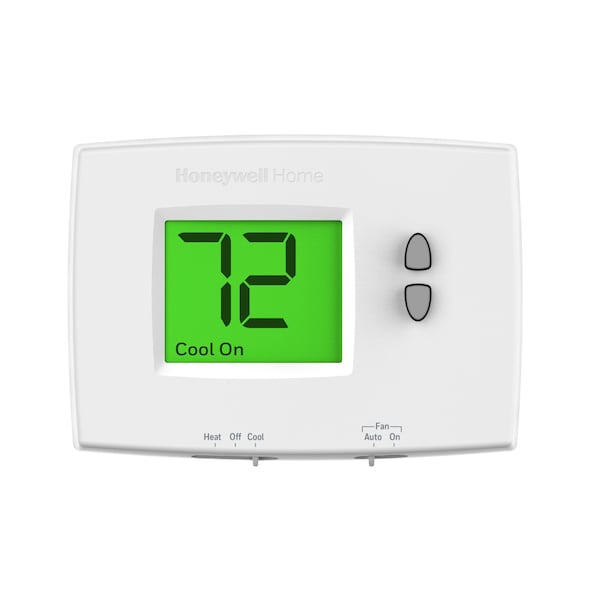 Honeywell Residential Single Stage Digital Non Programmable Battery Powered Or Hard Wired Horizontal Mount Thermostat - TH1110E1000