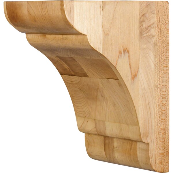 Hardware Resources 5" Wx6"Dx8"H Rubberwood Minimalist Corbel - COR33-1RW