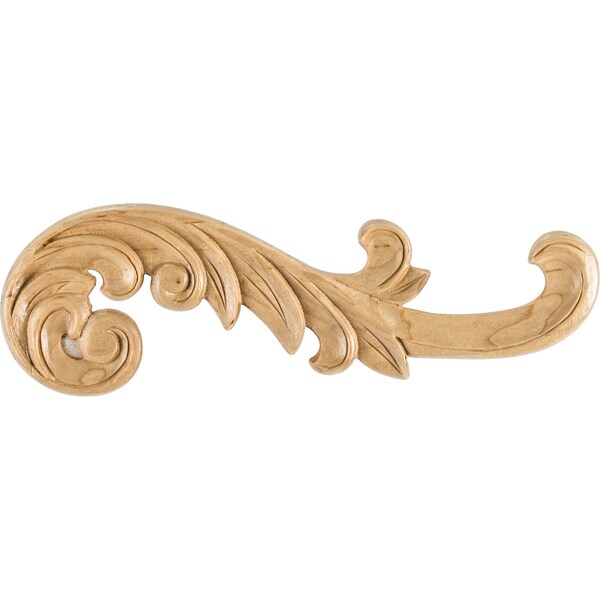Hardware Resources 10-3/8 Wx1/4Dx3-1/4H Right Curved Cherry Acanthus Applique - APL-05-R-CH