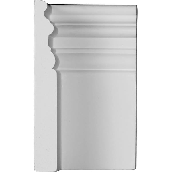 Ekena Millwork 7 3/8"H x 4 3/8"P Hillsborough Baseboard Moulding Inside Corner - BBD07X04HI