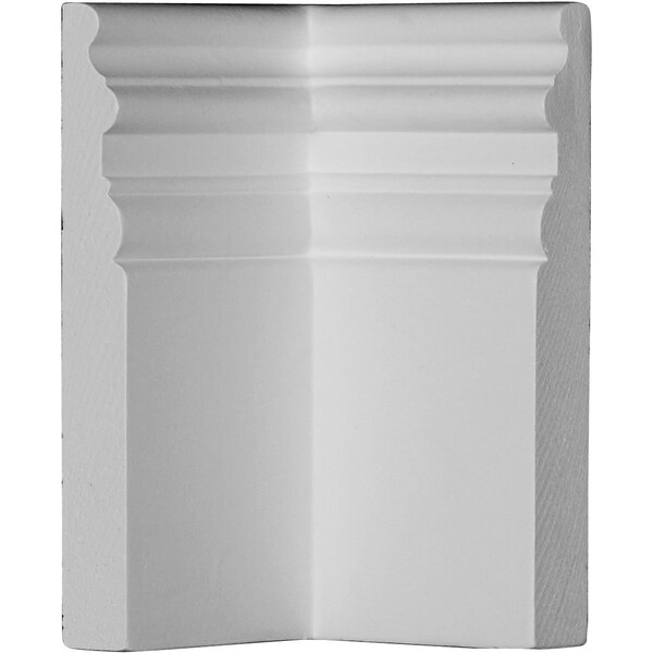 Ekena Millwork 7 3/8"H x 4 3/8"P Hillsborough Baseboard Moulding Inside Corner - BBD07X04HI