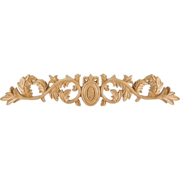 Hardware Resources 24" Wx3/4"Dx4-3/8"H Rubberwood Acanthus & Egg Onlay - ONL-09-24RW