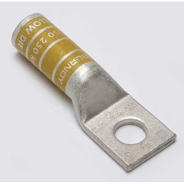 Conector de compresión de un agujero para terminal Burndy, 250 kcmil, longitud: 3.3 pulgadas - YA29