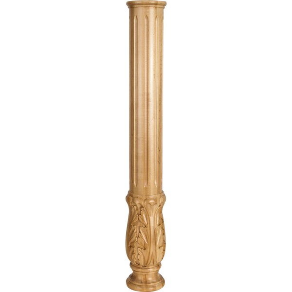 Hardware Resources 5"Dx35"H Rubberwood Acanthus Fireplace Column - FP1-RW