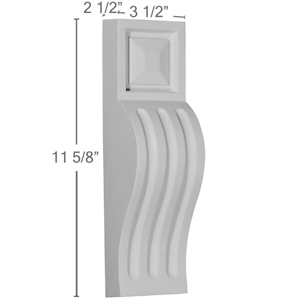 Ekena Millwork 3 1/2"W x 2 1/2"D x 11 5/8"H Maria Corbel - COR03X02X11MA