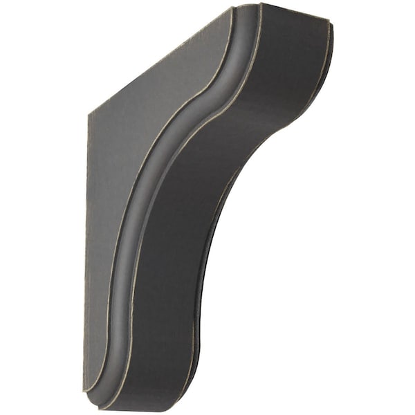Ekena Millwork 1 3/4"W x 5 1/2"D x 5 1/2"H Eaton Wood Vintage Decor Bracket, Black - BKTWD02X06X06EABL