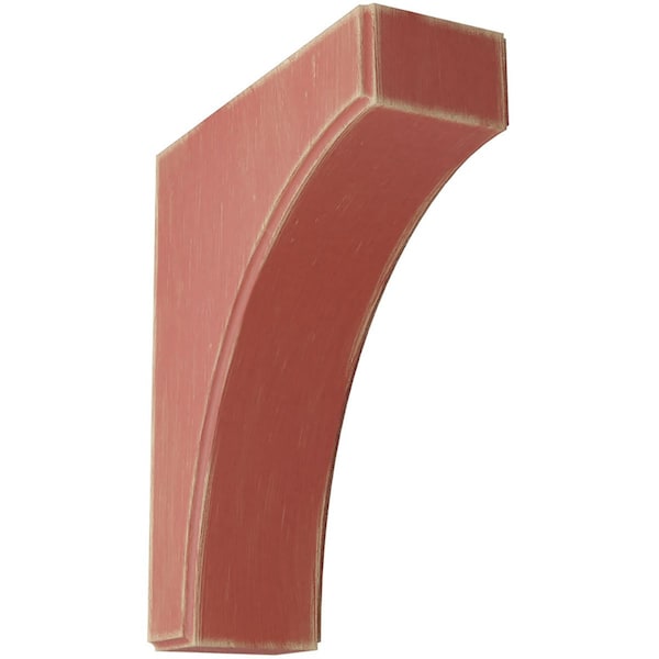 Ekena Millwork 3 1/2"W x 10"D x 12"H Clarksville Wood Vintage Decor Bracket, Salvage Red - BKTWD04X10X12CVRD
