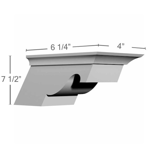 Ekena Millwork 7 1/2"W x 6 1/4"D x 4"H Nexus Bracket, Left - BKT07X04X06NE-L