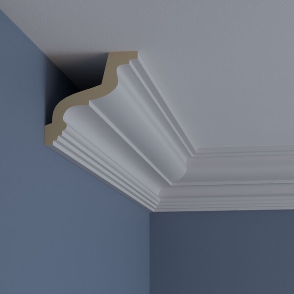 Ekena Millwork 3 7/8"H x 3 7/8"P x 5 1/2"F x 94 1/2"L Gorleen Crown Moulding - MLD03X03X05GO