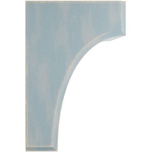 Ekena Millwork 5 1/4"W x 4"D x 6"H Clarksville Wood Vintage Decor Bracket, Driftwood Blue - BKTWD05X04X06CVBU