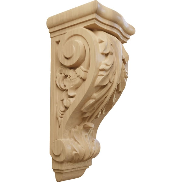 Ekena Millwork 5 1/4"W x 4 3/4"D x 12"H Medium Farmingdale Acanthus Corbel, Cherry - COR05X04X12FRCH