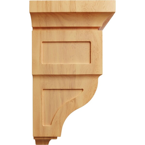 Ekena Millwork 7"W x 7 3/4"D x 14"H Jumbo Reyes Wood Corbel, Red Oak - CORW07X07X14RYRO