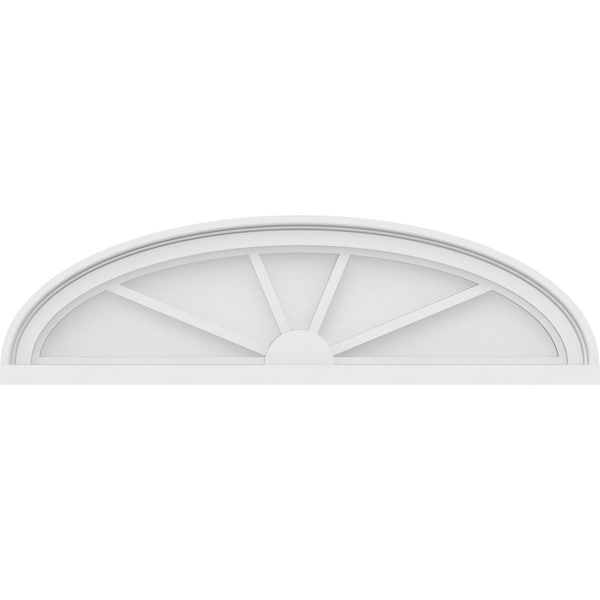 Ekena Millwork Elliptical 4 Spoke Architectural Grade PVC Pediment, 30"W x 8-1/2"H x 2"P - PEDPS030X085ELL04