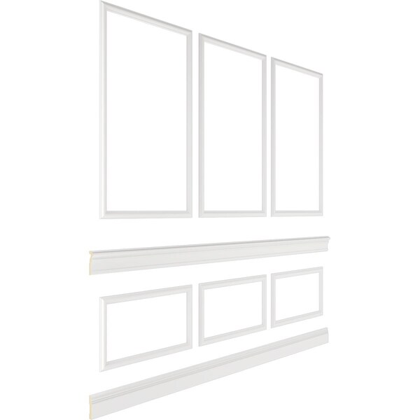 Ekena Millwork Wainscot Paneling Kit, Urethane, 94-1/2 in L, Factory Primed - WPKUST042P096