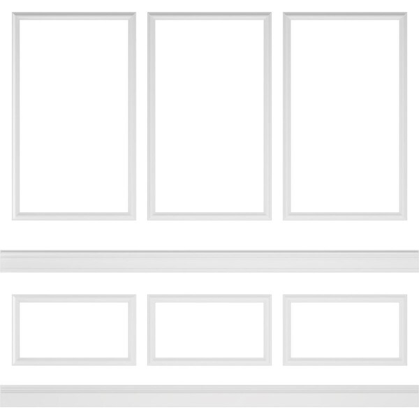 Ekena Millwork Wainscot Paneling Kit, Urethane, 94-1/2 in L, Factory Primed - WPKUST042P096