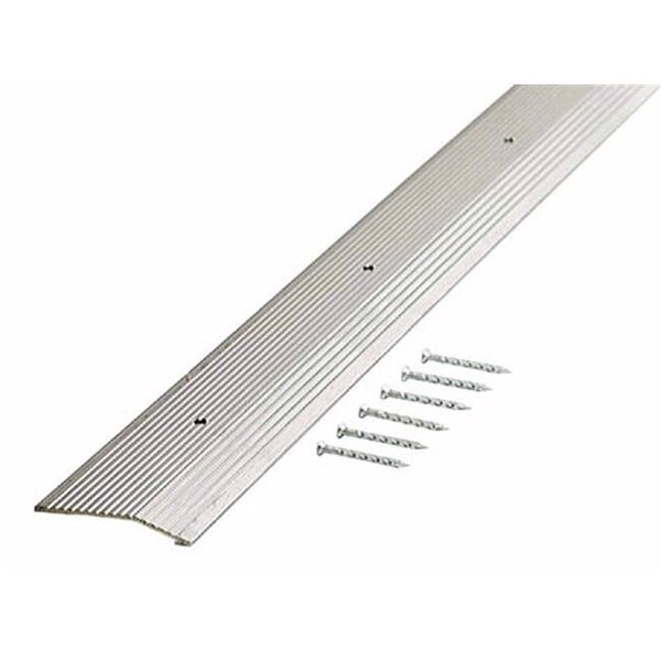 Homepage 2in. X 36in. Silver Fluted Extra Wide Carpet Trim  78212 - HO777631