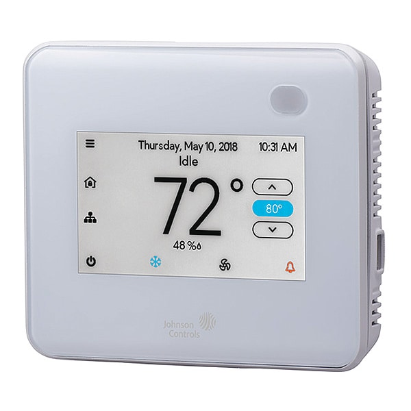 Johnson Controls Low Voltage Thermostat, 7 or Nonprogrammable Programs, 2 H, 2 C, Hardwired, 19V AC to 30V AC - TEC3613-14-000