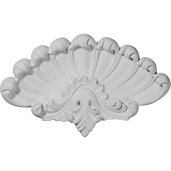 Ekena Millwork 15"W x 9 1/4"H x 1 1/8"P Sea Shell Center Onlay - ONL15X09X01SE