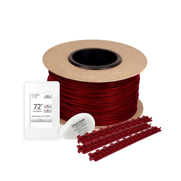 Warmlyyours 300 ft. Floor Heating Kit Tempzone Cable System with Touch Screen Thermostat, 120V - TCT120-KIT-OT-300