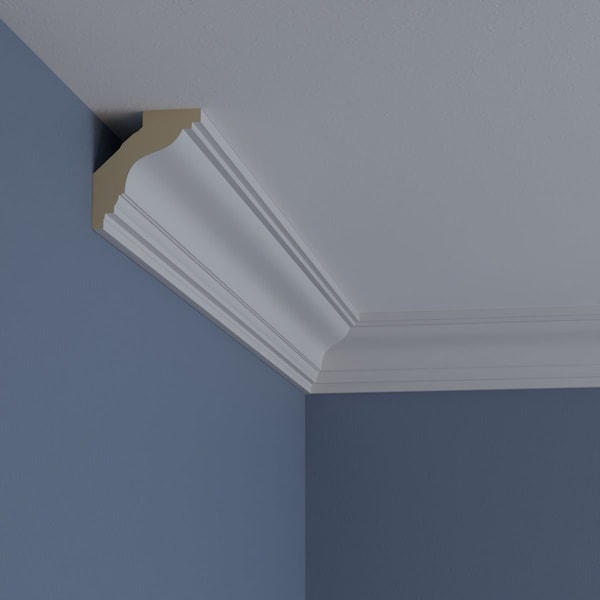 Ekena Millwork 2 3/4"H x 2 3/4"P x 3 7/8"F x 94 1/2"L Orion Traditional Crown Moulding - MLD02X02X03OR