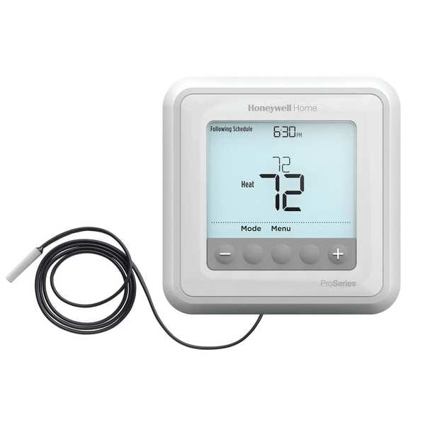Honeywell Home Hydronic Programmable Thermostat, 7, 5-1-1 Programs, 1 H, None C, Hardwired/Battery, 24VAC - TH6100AF2004/U