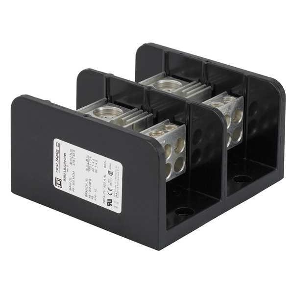 Bloque de distribución de energía Square D, 760A, 2P, 8P secundario, 600V - 9080LBA265208.