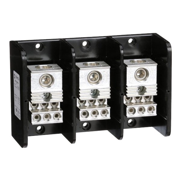 Bloque de distribución de energía Square D, Linergy, 3 polos, 1 línea, 6 cargas, 380A Cu, 310A Al, 600V - 9080LBA365106