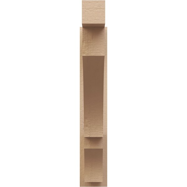 Ekena Millwork 5 1/2-in W x 28-in D x 32-in H Balboa Block Rough Cedar Woodgrain TimberThane Outlooker, Primed Tan - OUTUR055X28X32BOA44RCPR