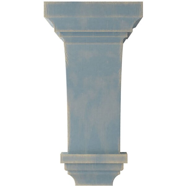 Ekena Millwork 7"W x 7 3/4"D x 14"H Jumbo Jefferson Wood Vintage Decor Corbel, Driftwood Blue - CORWD07X07X14JEBU