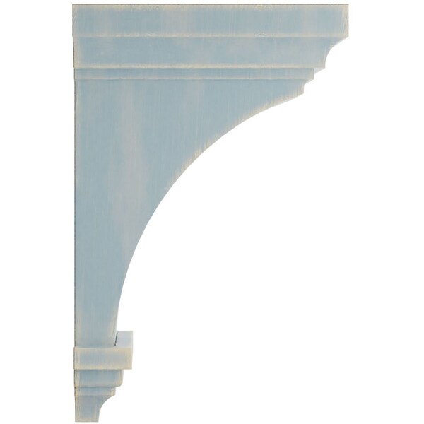 Ekena Millwork 7"W x 7 3/4"D x 14"H Jumbo Jefferson Wood Vintage Decor Corbel, Driftwood Blue - CORWD07X07X14JEBU
