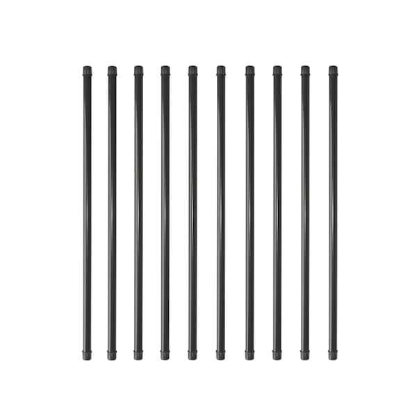 Nuvo Iron 32 in LONG x 3/4 in DIAMETER BLACK ROUND TUBING GALVANIZED STEEL BALUSTERS, 10PK - RDPS32