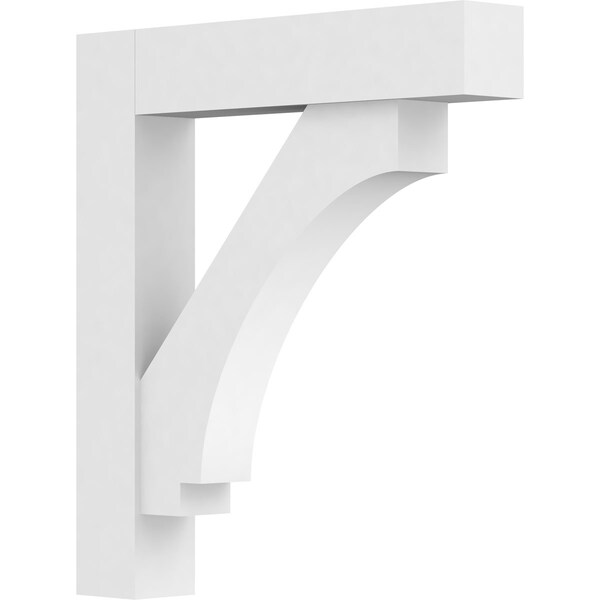 Ekena Millwork Standard Imperial Architectural Grade PVC Bracket With Block Ends, 3"W x 20"D x 20"H - BKTP03X20X20IMP05