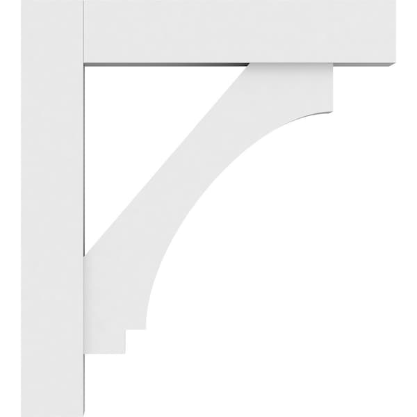 Ekena Millwork Standard Imperial Architectural Grade PVC Bracket With Block Ends, 3"W x 20"D x 20"H - BKTP03X20X20IMP05