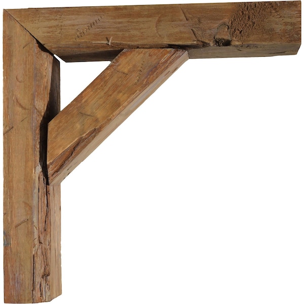 Ekena Millwork 3 1/2"W x 14"D x 16"H Vintage Farmhouse Bracket, Barnwood Decor Collection, Weathered Brown - BKTB03X14X16TRBR