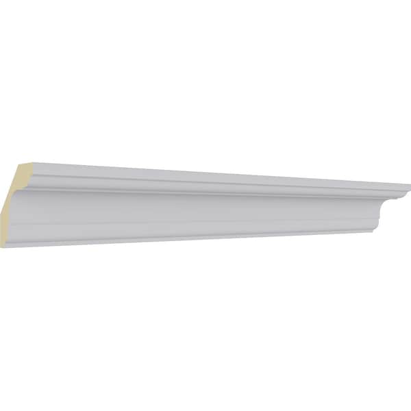 Ekena Millwork 2 1/4"H x 2 1/4"P x 3 1/4"F x 94 1/2"L Jefferson Traditional Smooth Crown Moulding - MLD02X02X03JE