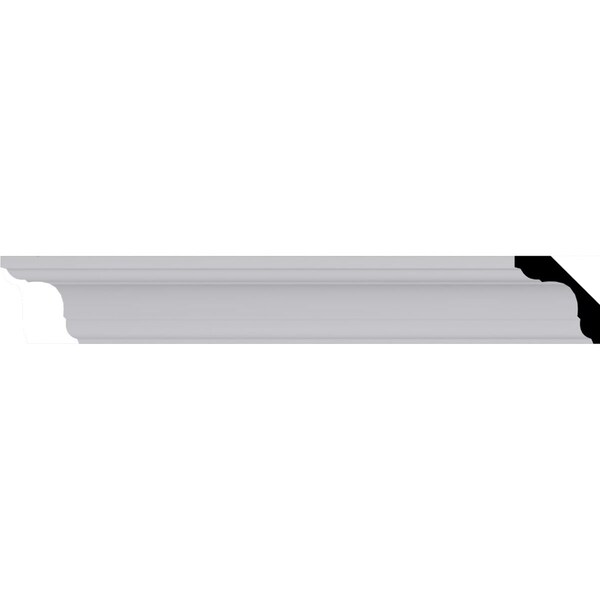Ekena Millwork 2 1/4"H x 2 1/4"P x 3 1/4"F x 94 1/2"L Jefferson Traditional Smooth Crown Moulding - MLD02X02X03JE