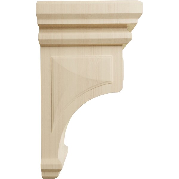 Ekena Millwork 5"W x 5 3/4"D x 10"H Medium Woodruff Wood Corbel, Rubberwood - CORW05X05X10WFRW