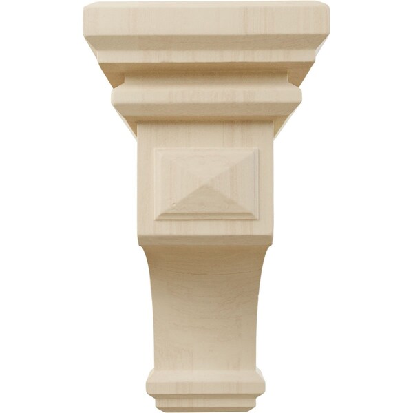 Ekena Millwork 5"W x 5 3/4"D x 10"H Medium Woodruff Wood Corbel, Rubberwood - CORW05X05X10WFRW